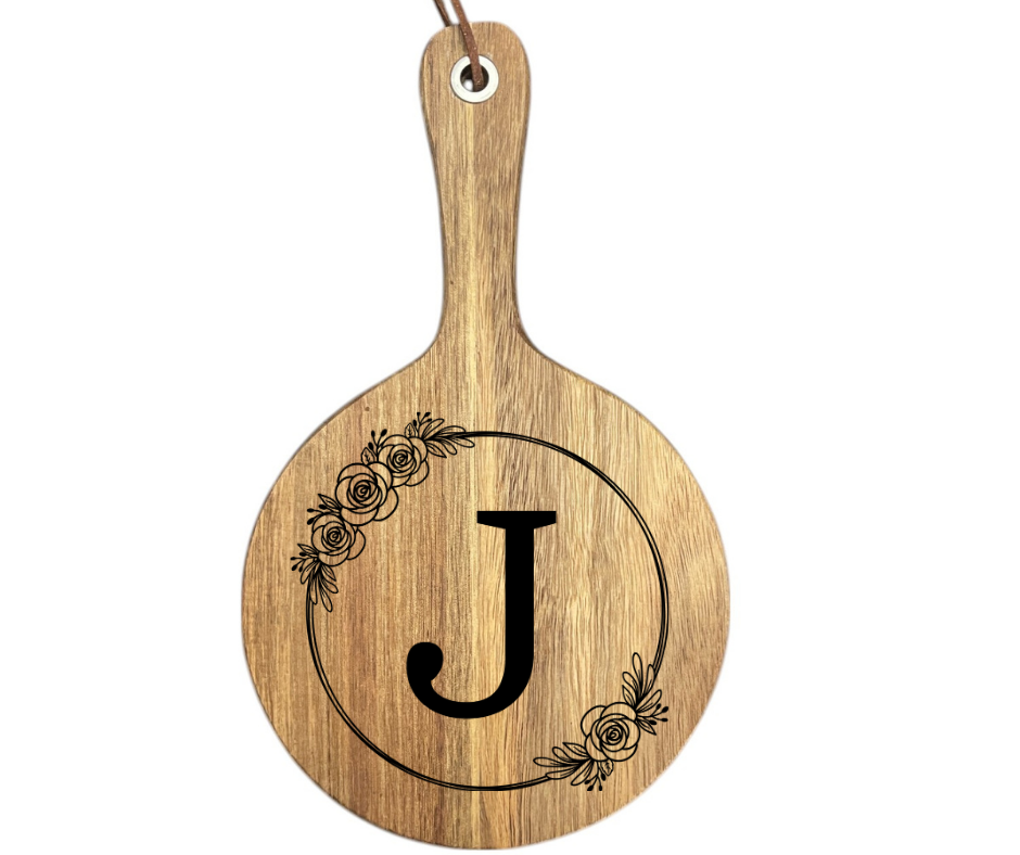 Floral Initial Cutting Board