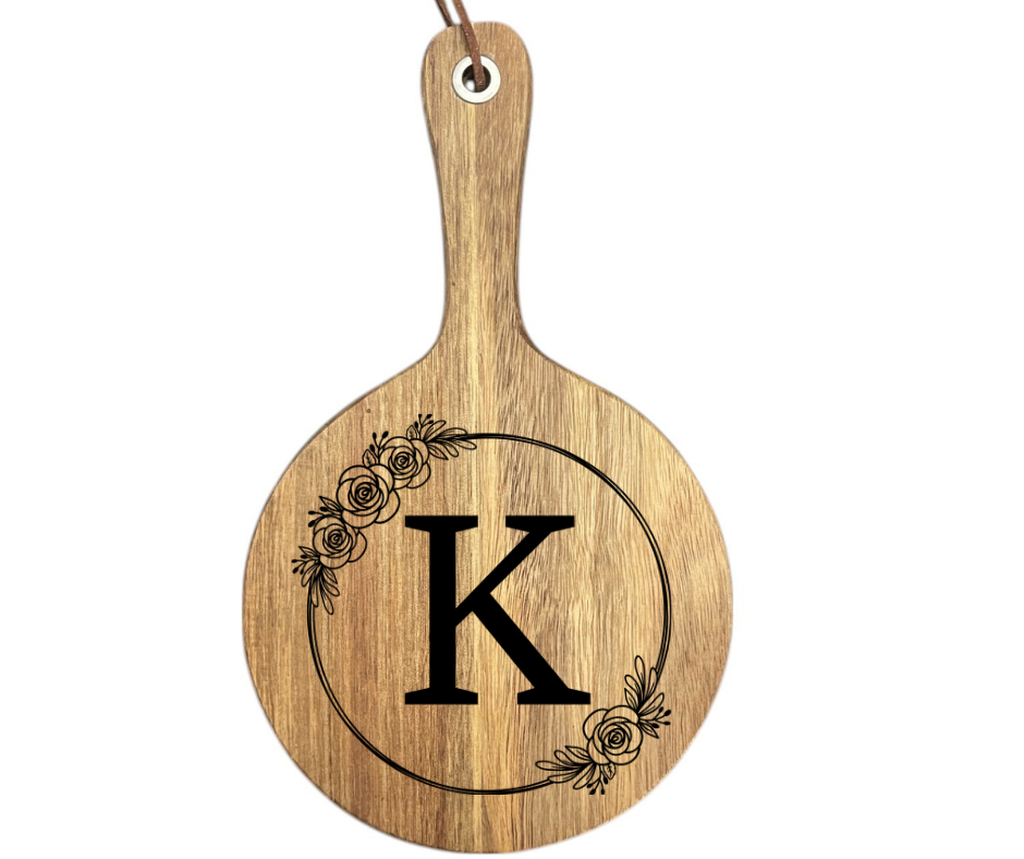 Floral Initial Cutting Board