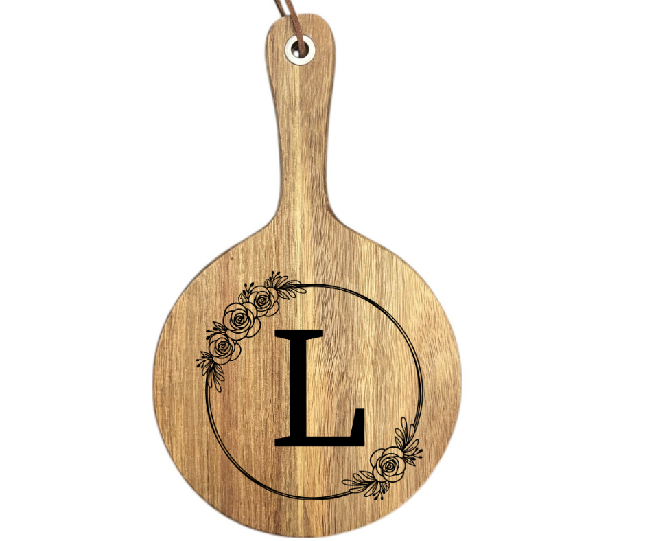 Floral Initial Cutting Board