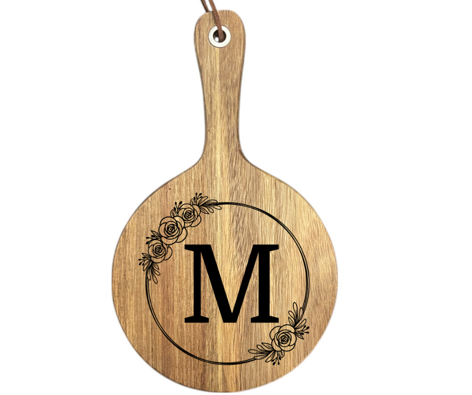 Floral Initial Cutting Board