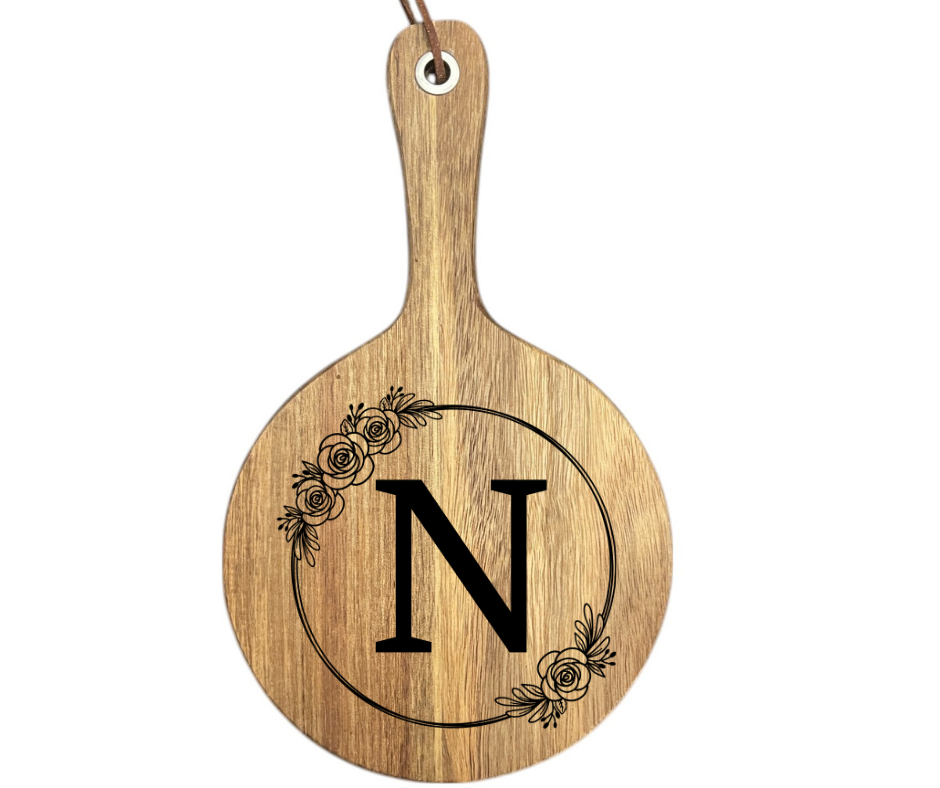 Floral Initial Cutting Board