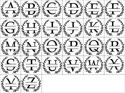 Personalized Initial Wooden Coasters with Roman Leaf Design