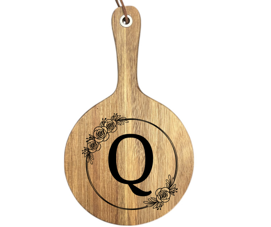 Floral Initial Cutting Board