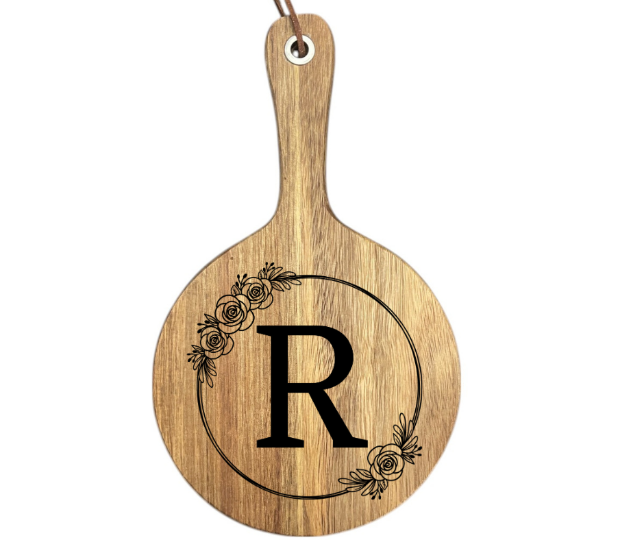 Floral Initial Cutting Board
