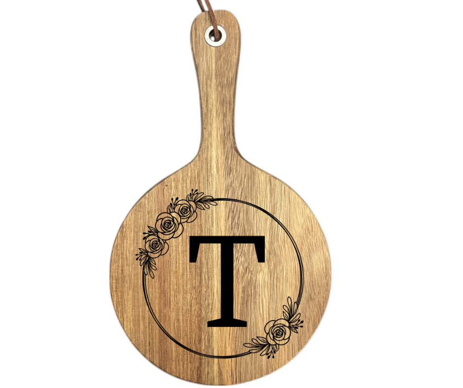 Floral Initial Cutting Board
