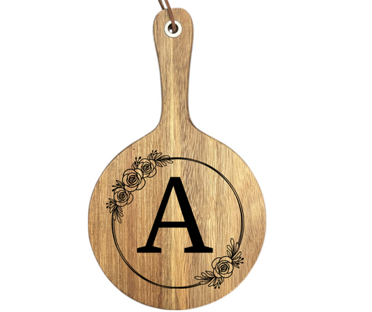 Floral Initial Cutting Board