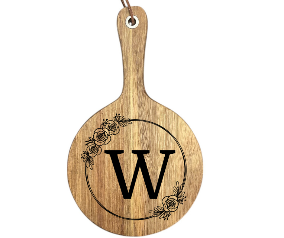 Floral Initial Cutting Board