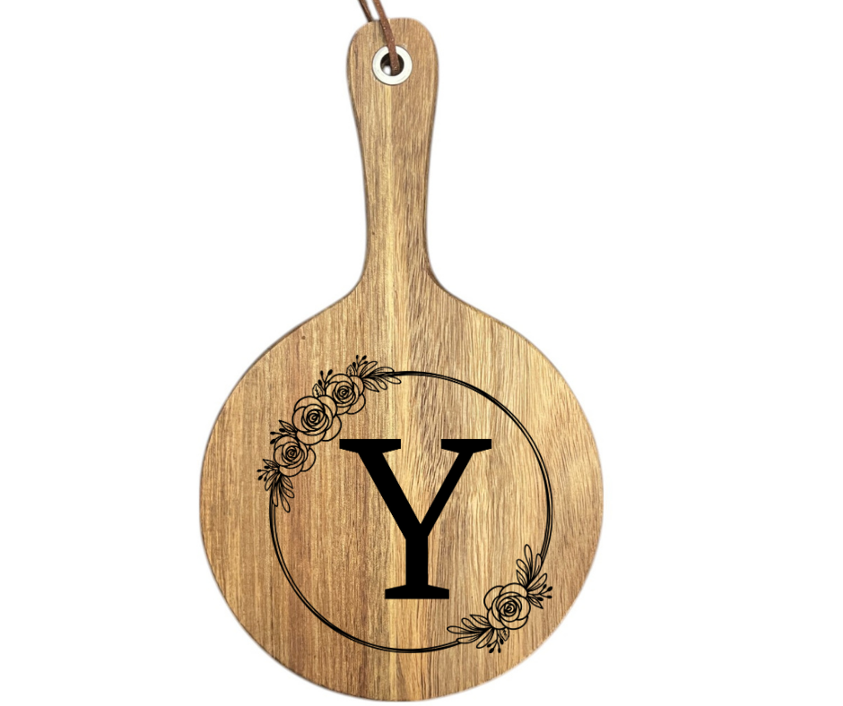 Floral Initial Cutting Board