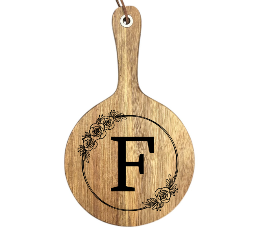 Floral Initial Cutting Board