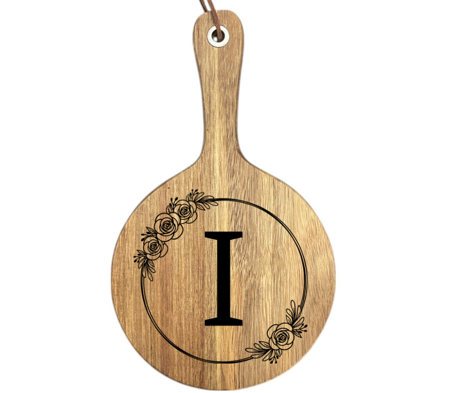 Floral Initial Cutting Board