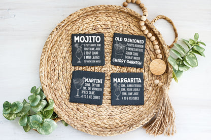 Cocktail-Themed Slate Coasters