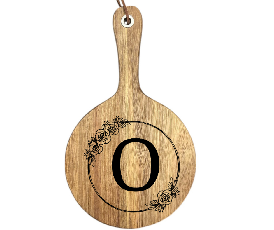 Floral Initial Cutting Board
