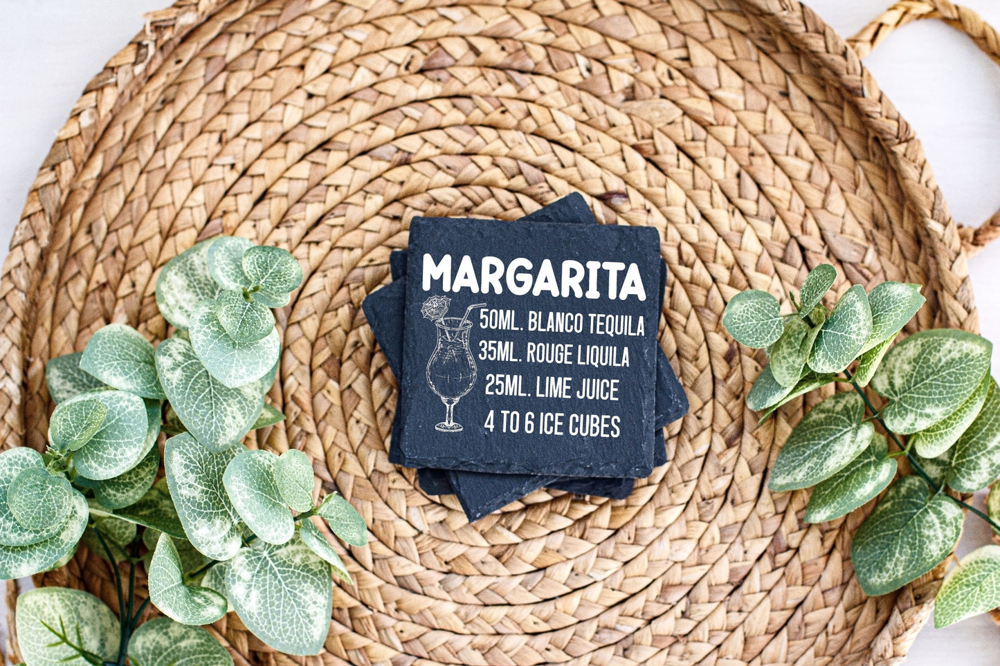 Cocktail-Themed Slate Coasters
