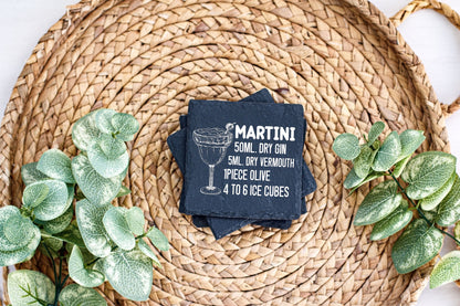 Cocktail-Themed Slate Coasters