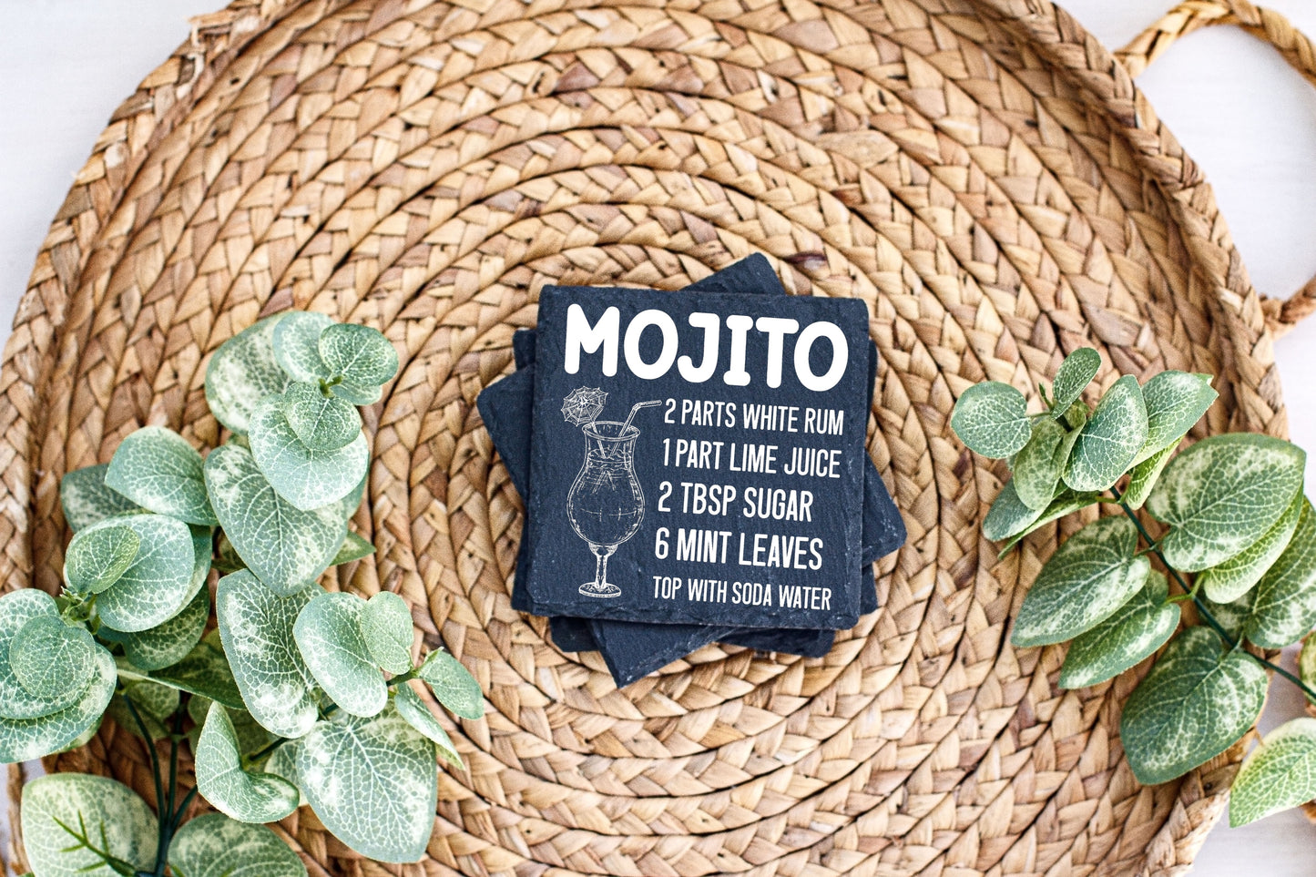 Cocktail-Themed Slate Coasters