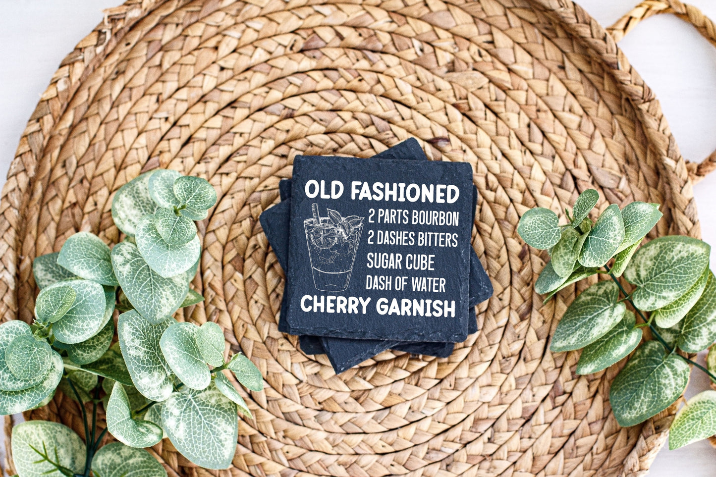 Cocktail-Themed Slate Coasters