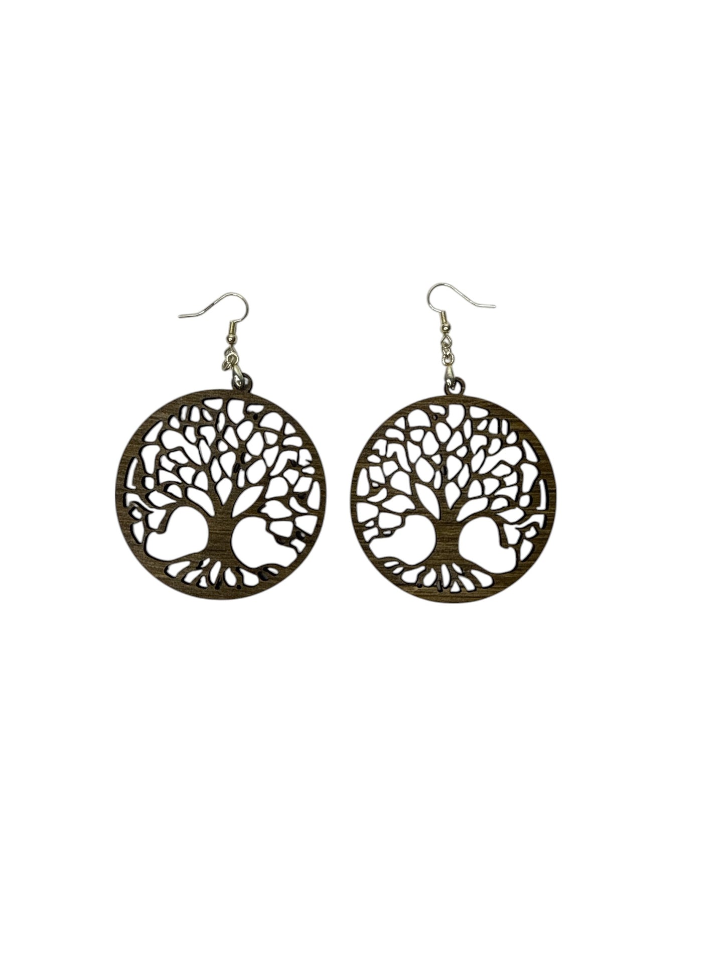 Tree of Life - Wooden Hand Painted Earrings