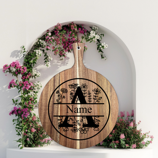 Large Floral Personalized Cutting Board image 0
